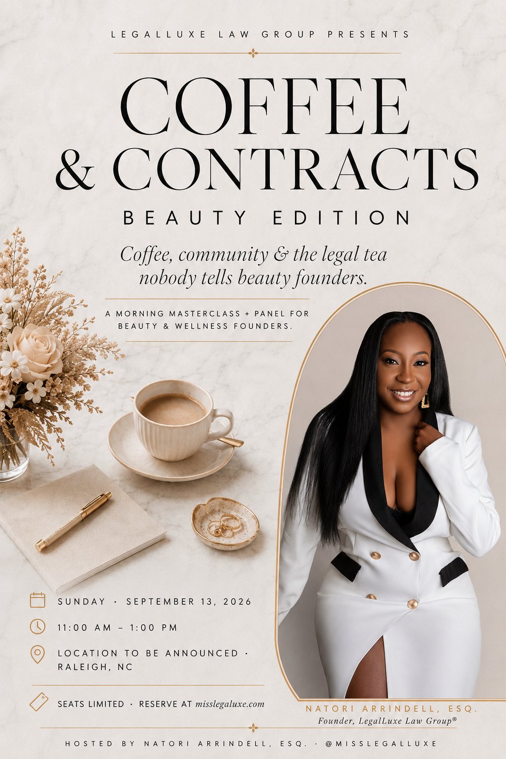 Legalize Your Legacy flyer with host Natori Arrindell